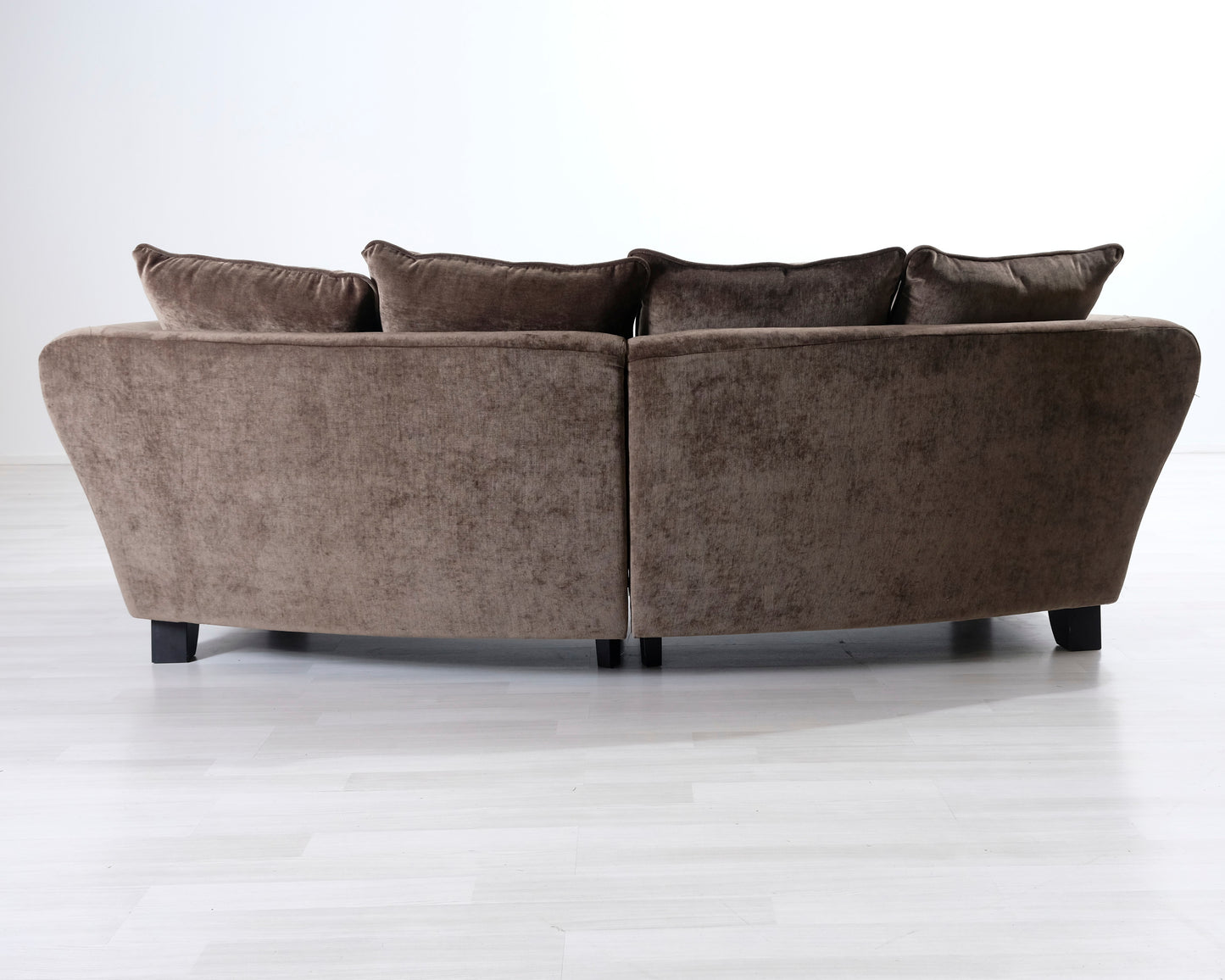 3-sits sammetssoffa brun