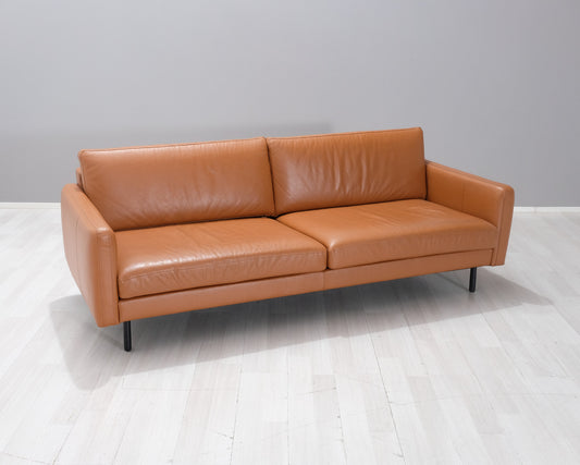 Bolia 3-sits skinnsoffa brun